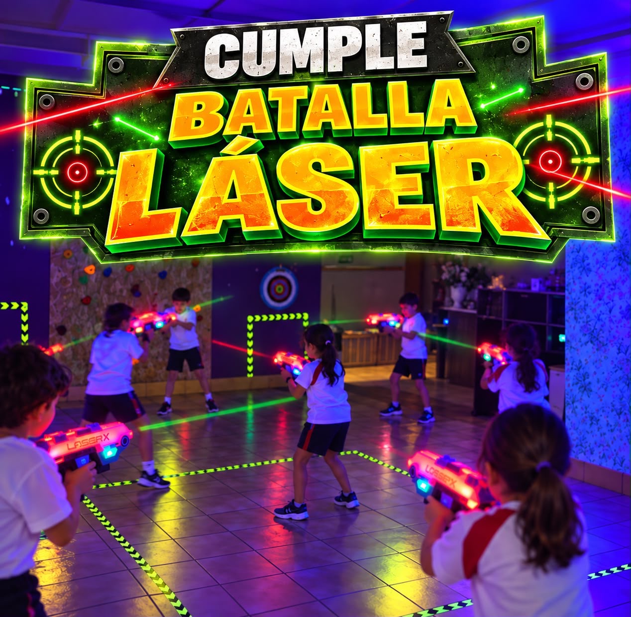 Cumple Batalla Láser - cumpleaños infantil en Madrid con juego láser